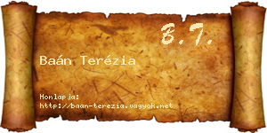 Baán Terézia névjegykártya